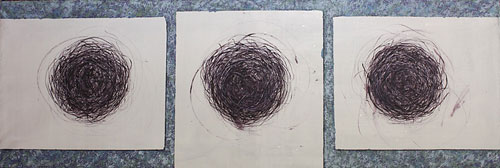 Tri gnijezda (Three nests)-Akril na platnu-150x50