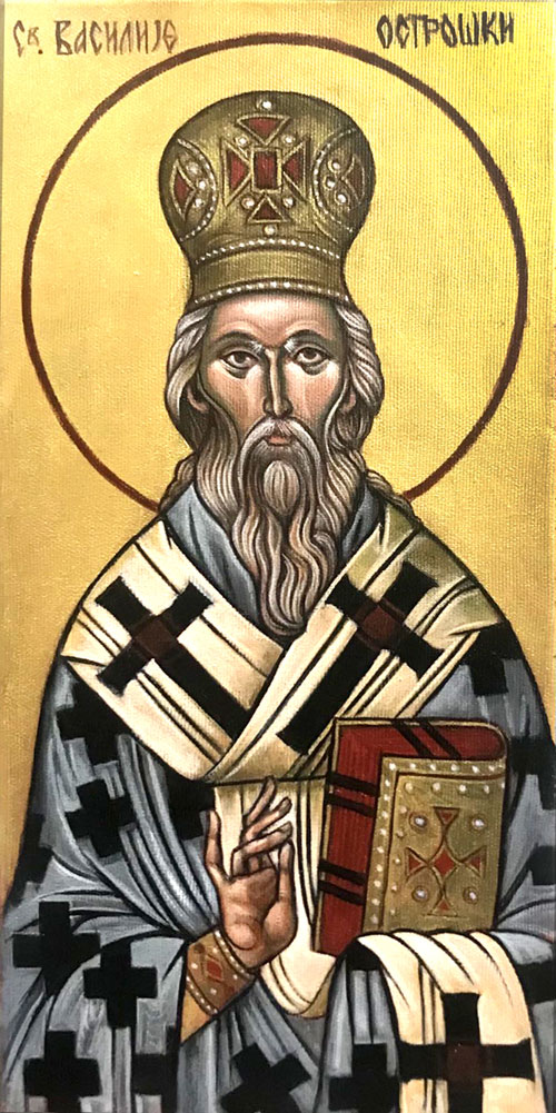 Sv. Vasilije Ostriski-Akril na platnu-20x40